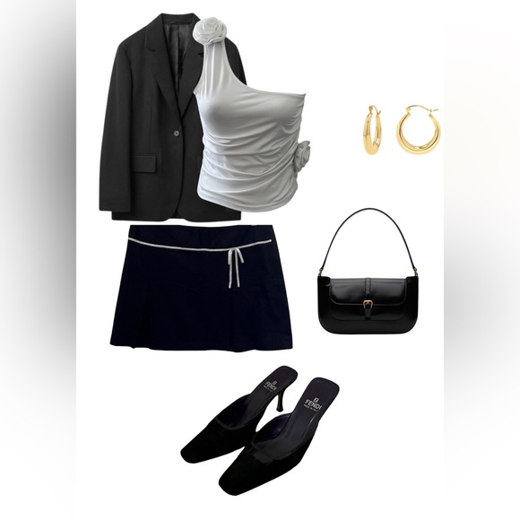 Mid Rise Bow Mini A-Line Skirt - Picture 10 of 13